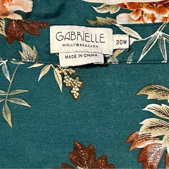 25. Molly Bracken Womens Emerald Green Floral Long Sleeve Blouse Spring Office - Picture 10 of 10